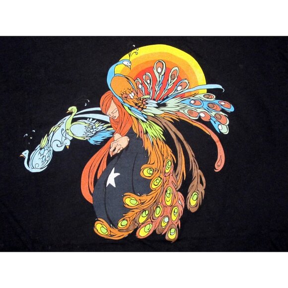 Sam Flores x Twelve Grain Peacock women's black t-shirt sz L upper playground - Picture 1 of 7